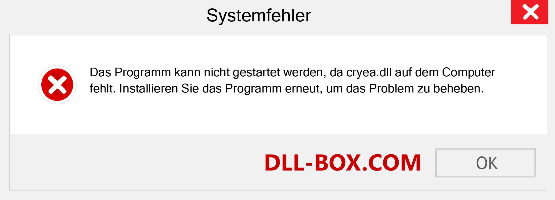 cryea.dll-Datei fehlt?. Download für Windows 7, 8, 10 - Fix cryea dll Missing Error unter Windows, Fotos, Bildern