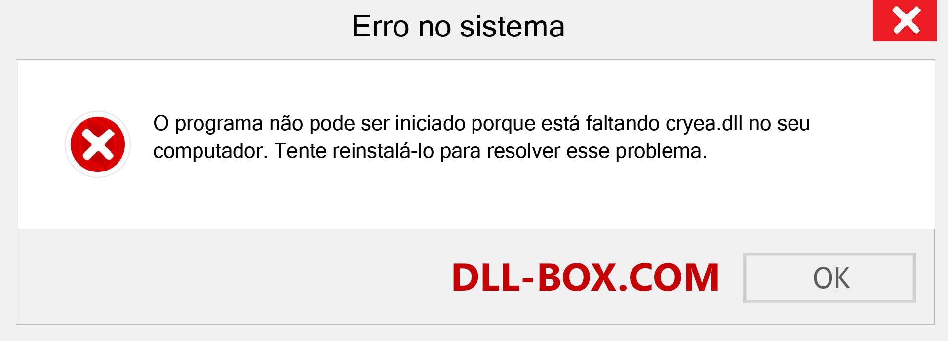 Arquivo cryea.dll ausente ?. Download para Windows 7, 8, 10 - Correção de erro ausente cryea dll no Windows, fotos, imagens